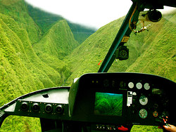 Maui helicopter ride over the West Maui Mountains.